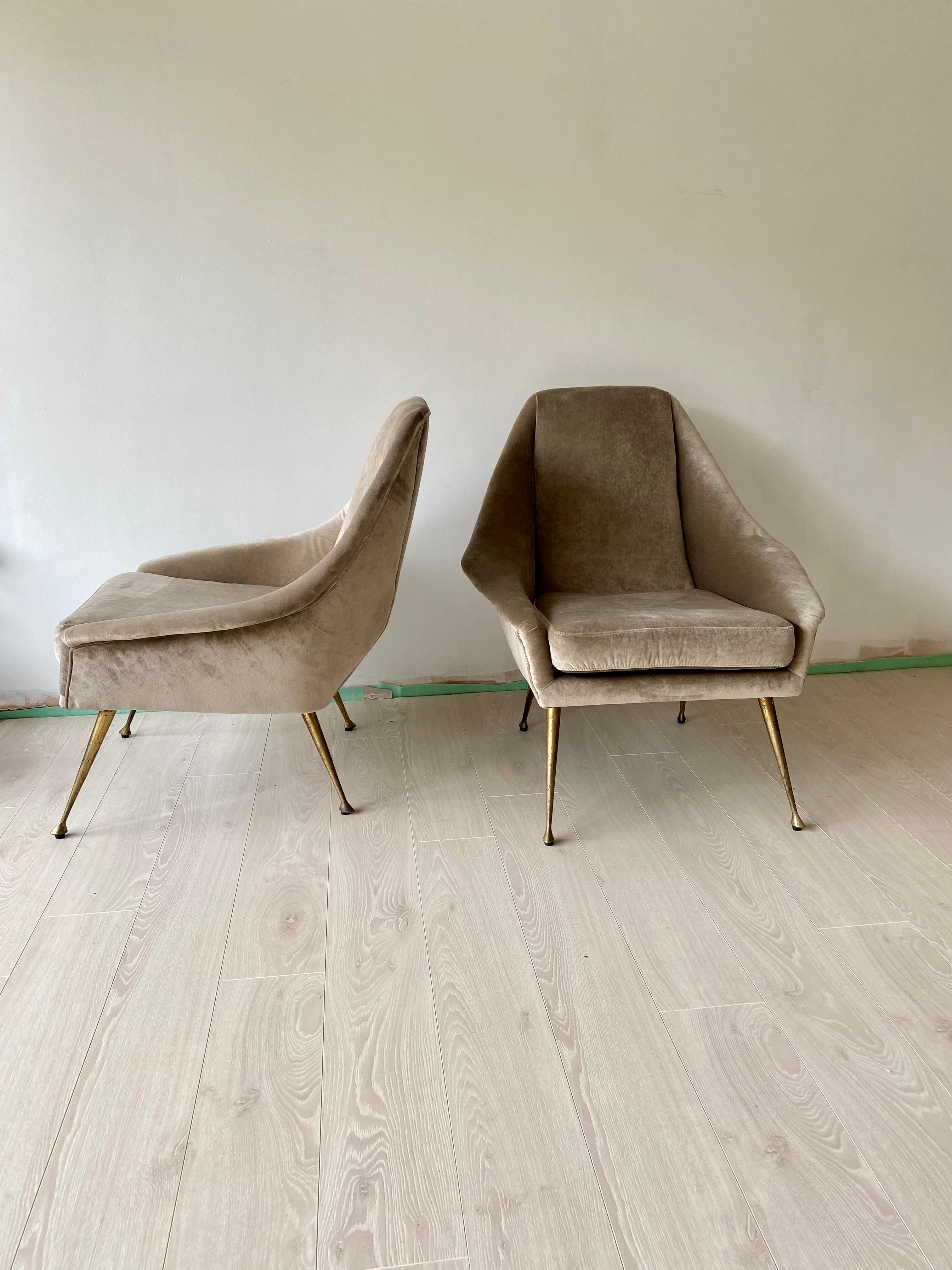 Pair of Vintage Italian Cocktail Armchairs In Fair Condition For Sale In Crawley Down, GB