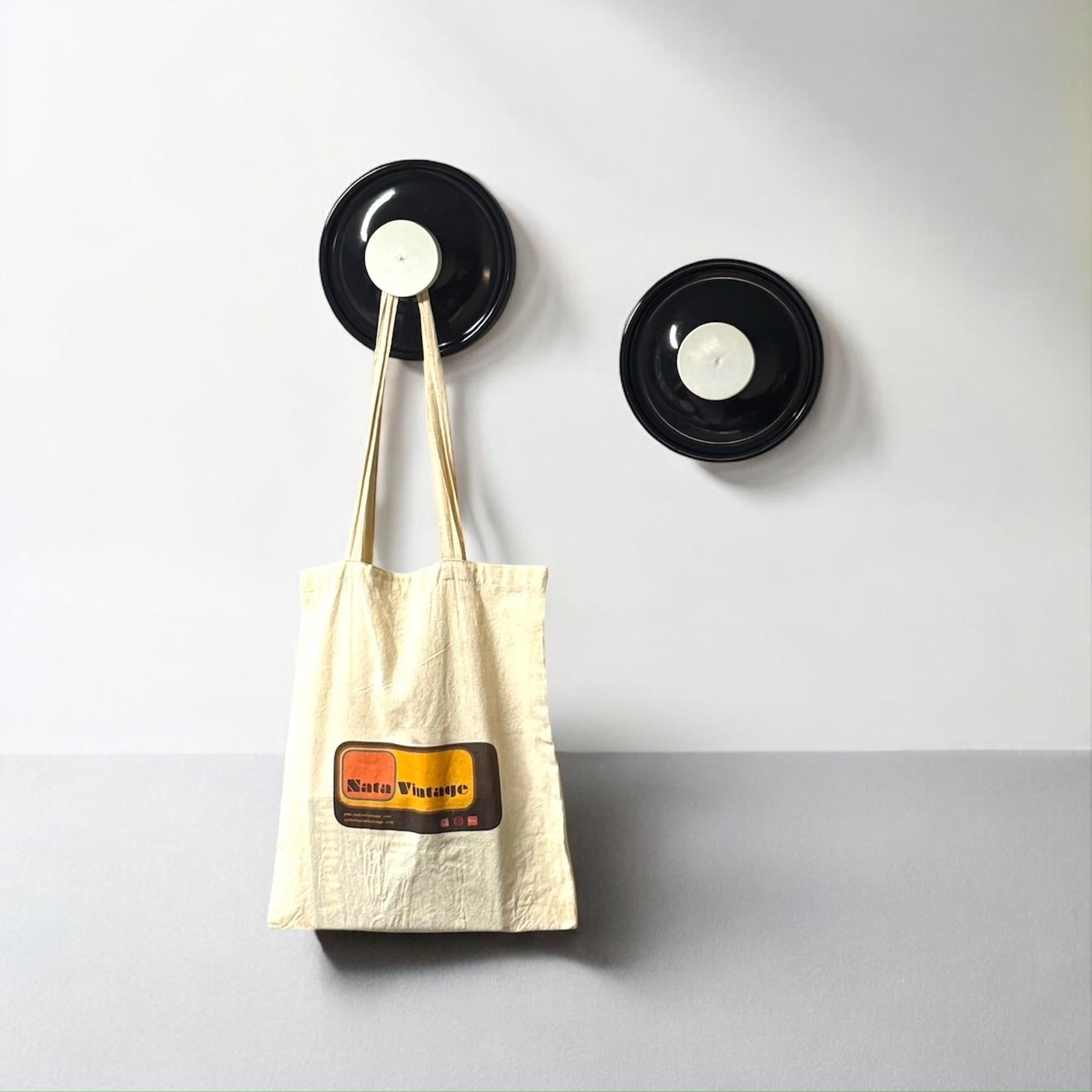Plastic Pair of Vintage Italian Design Wall Hooks by Salc Cantu, 1960s For Sale