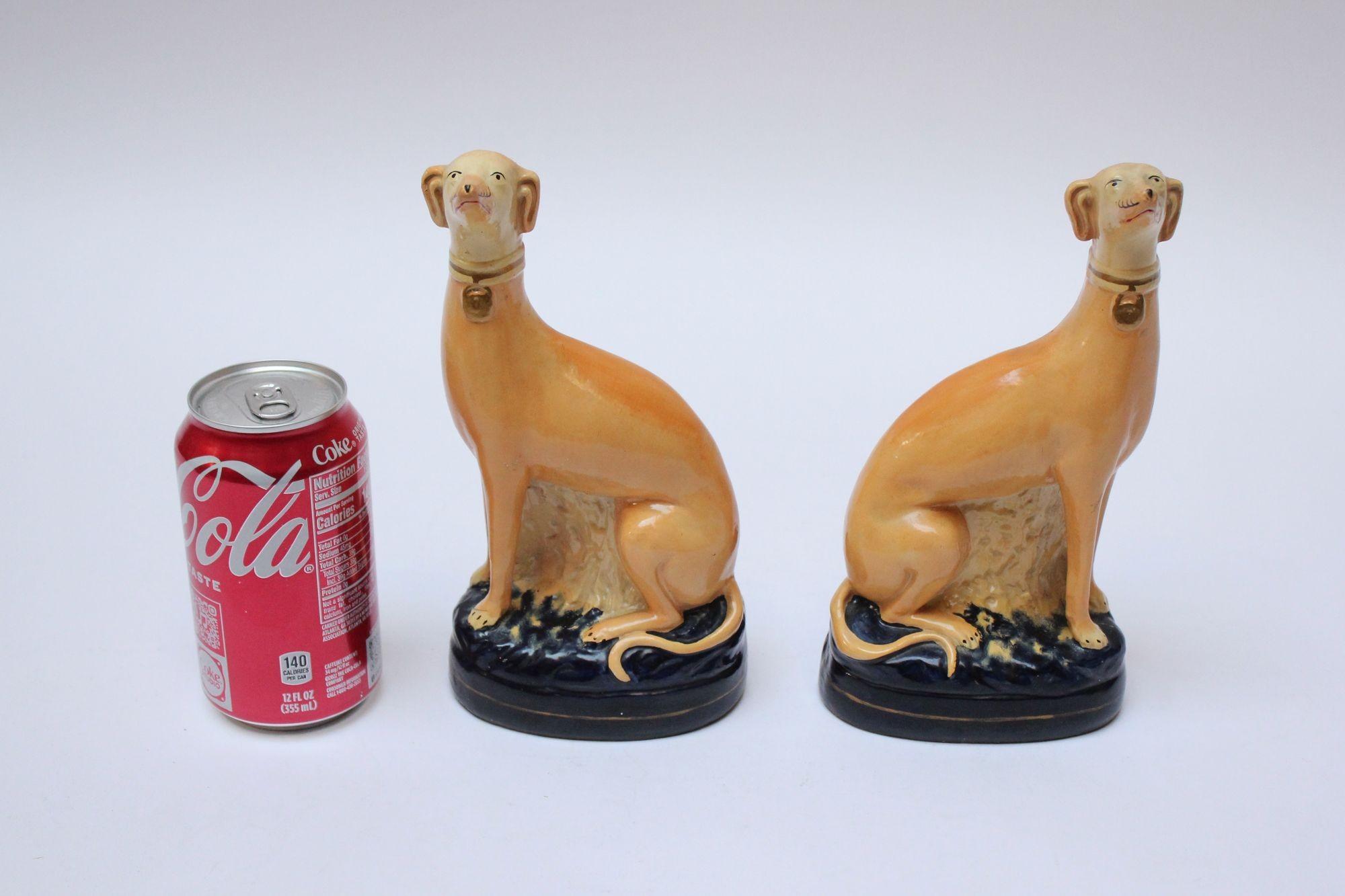 Pair of Vintage Italian Figural Porcelain Italian Greyhound Bookends by Borghese 1