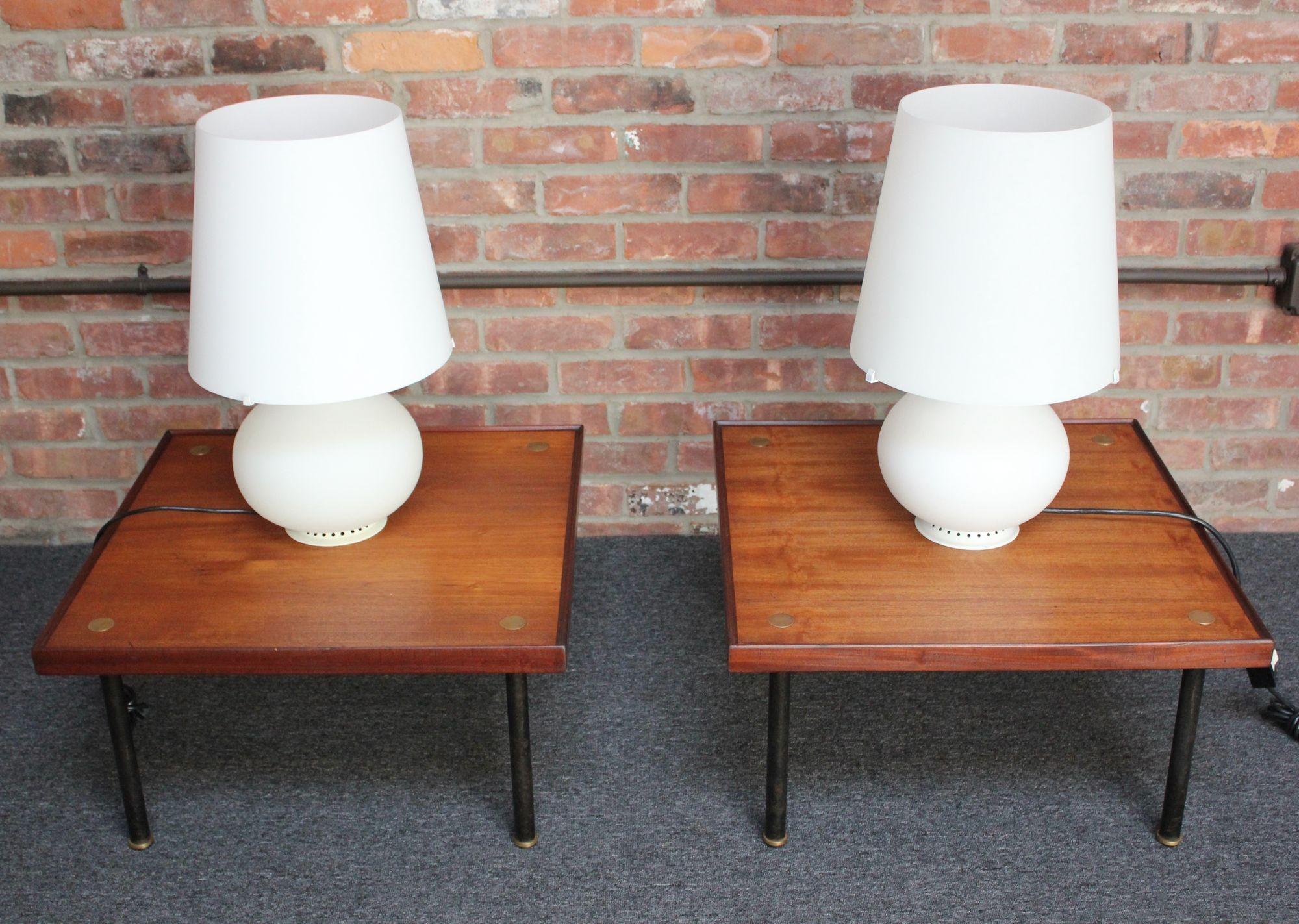 Pair of Vintage Italian Glass Table Lamps by Max Ingrand for Fontana Arte 9