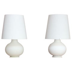 Coppia di lampade da tavolo in vetro vintage Italian Lamp di Max Ingrand per Fontana Arte