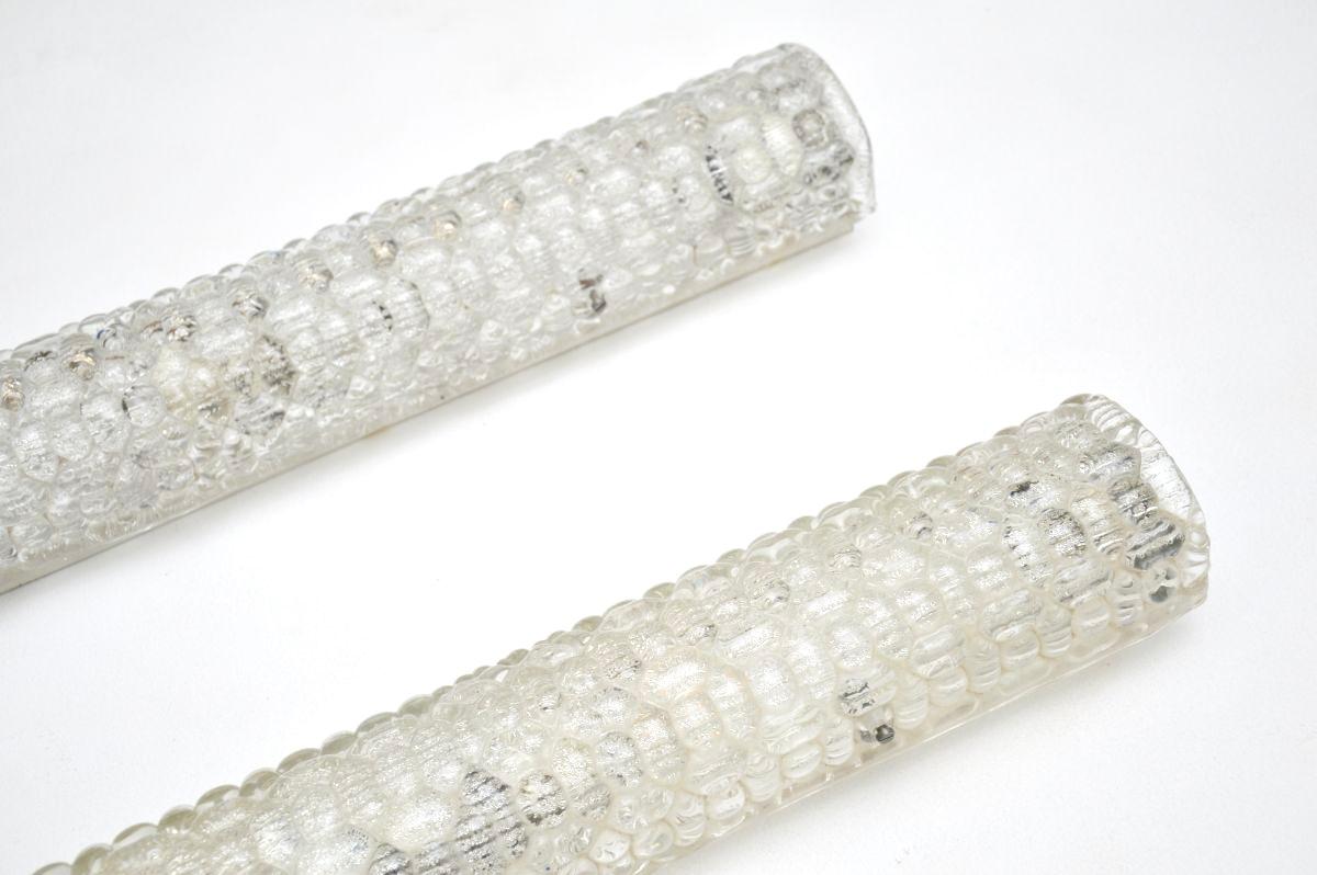 Mid-20th Century Pair of Vintage Italian Glass Wall Sconce Lamps For Sale
