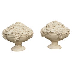 Pareja de cuencos vintage italianos de crema de racimo de uvas