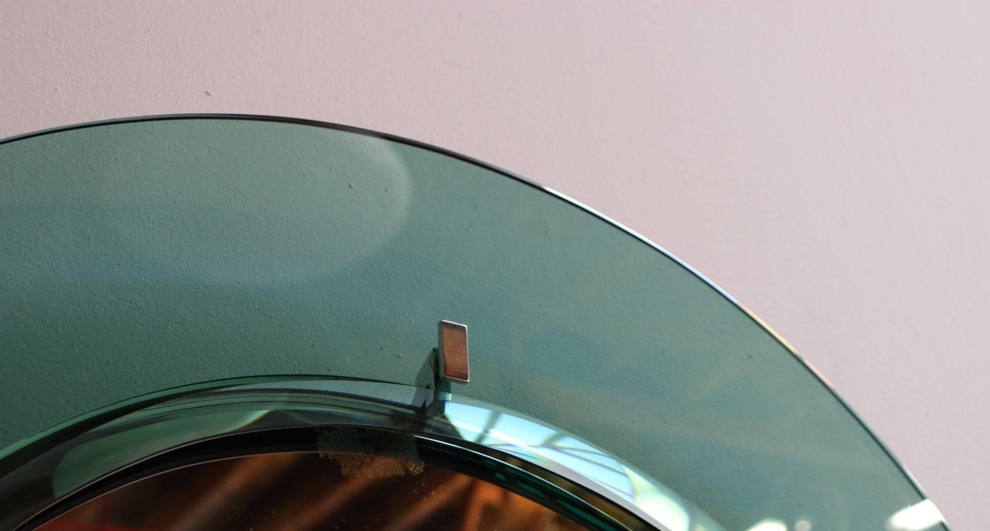 Paar italienische grüne Vintage-Wandspiegel aus grünem Glas in Tropfenform von Cristal Arte im Angebot 12