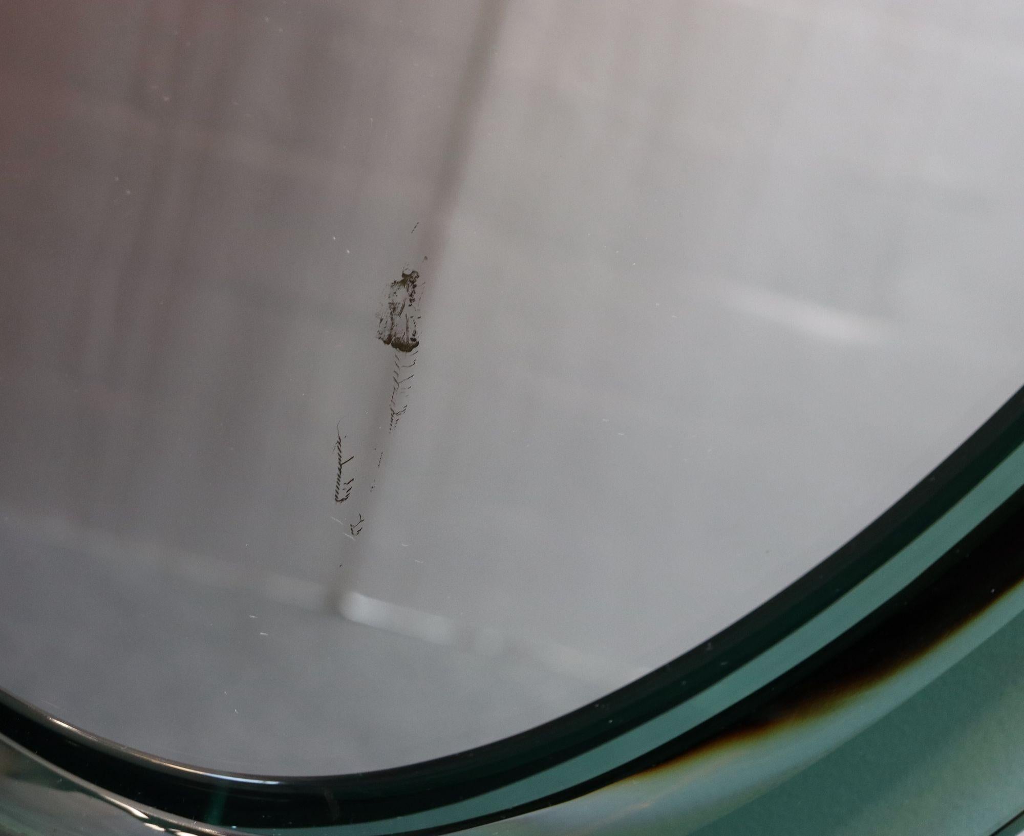 Paar italienische grüne Vintage-Wandspiegel aus grünem Glas in Tropfenform von Cristal Arte im Angebot 6