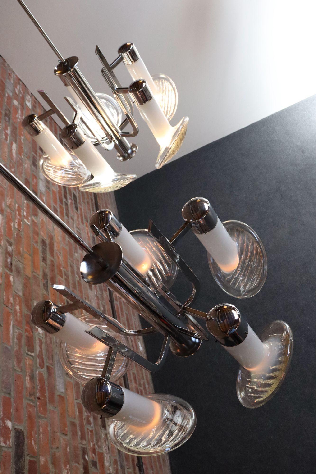 Coppia di lampadari italiani d'epoca 