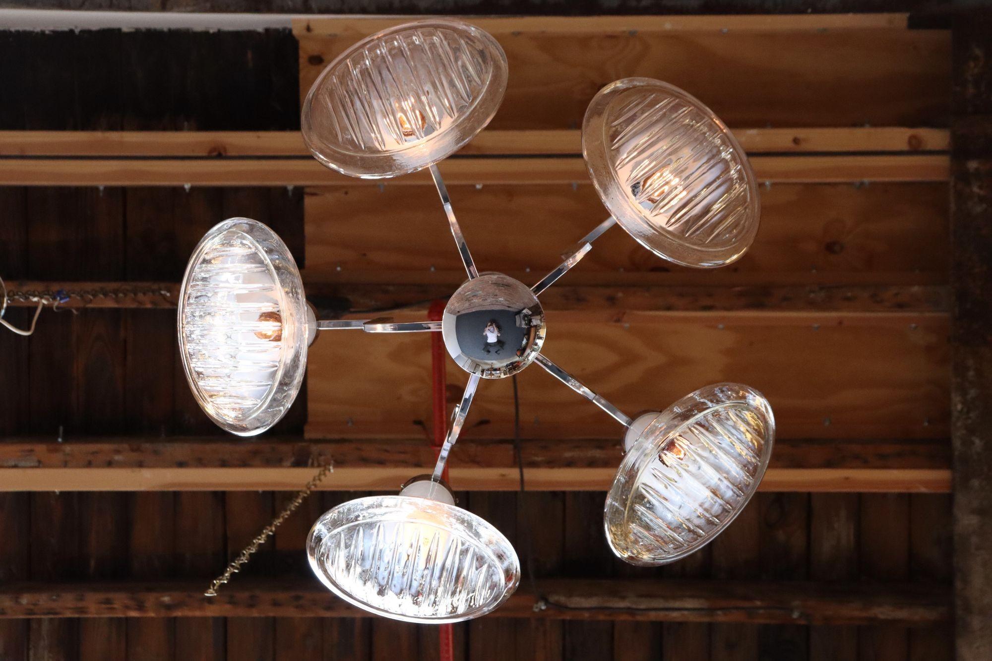 Fine XX secolo Coppia di lampadari italiani d'epoca 
