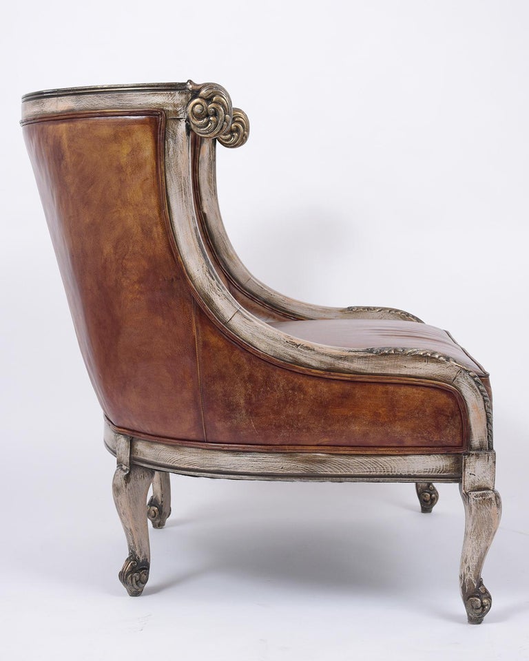 Pair of Vintage Italian Leather Chairs For Sale at 1stDibs