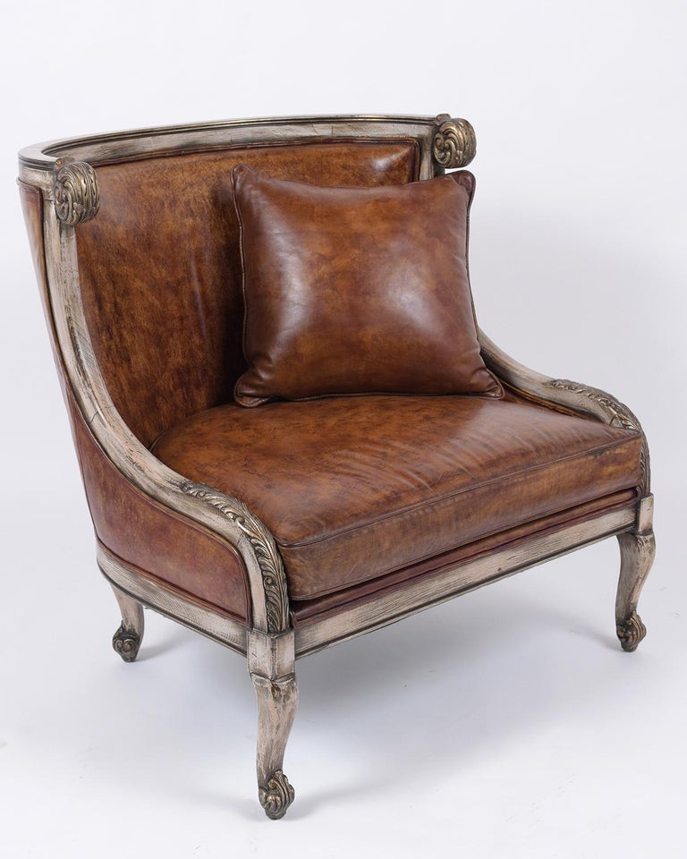 Pair of Vintage Italian Leather Chairs For Sale at 1stDibs