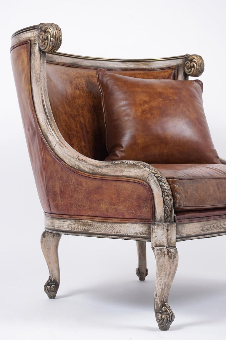 Pair of Vintage Italian Leather Chairs For Sale at 1stDibs
