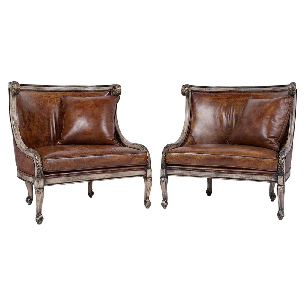 Pair of Vintage Italian Leather Chairs