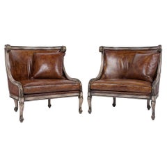 Pair of Vintage Italian Leather Chairs