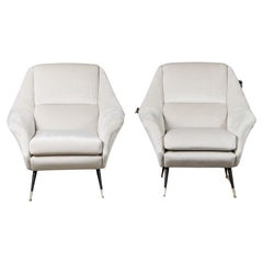 Pair of Vintage Italian Lounge Chairs in the Manner of Carlo di Carli
