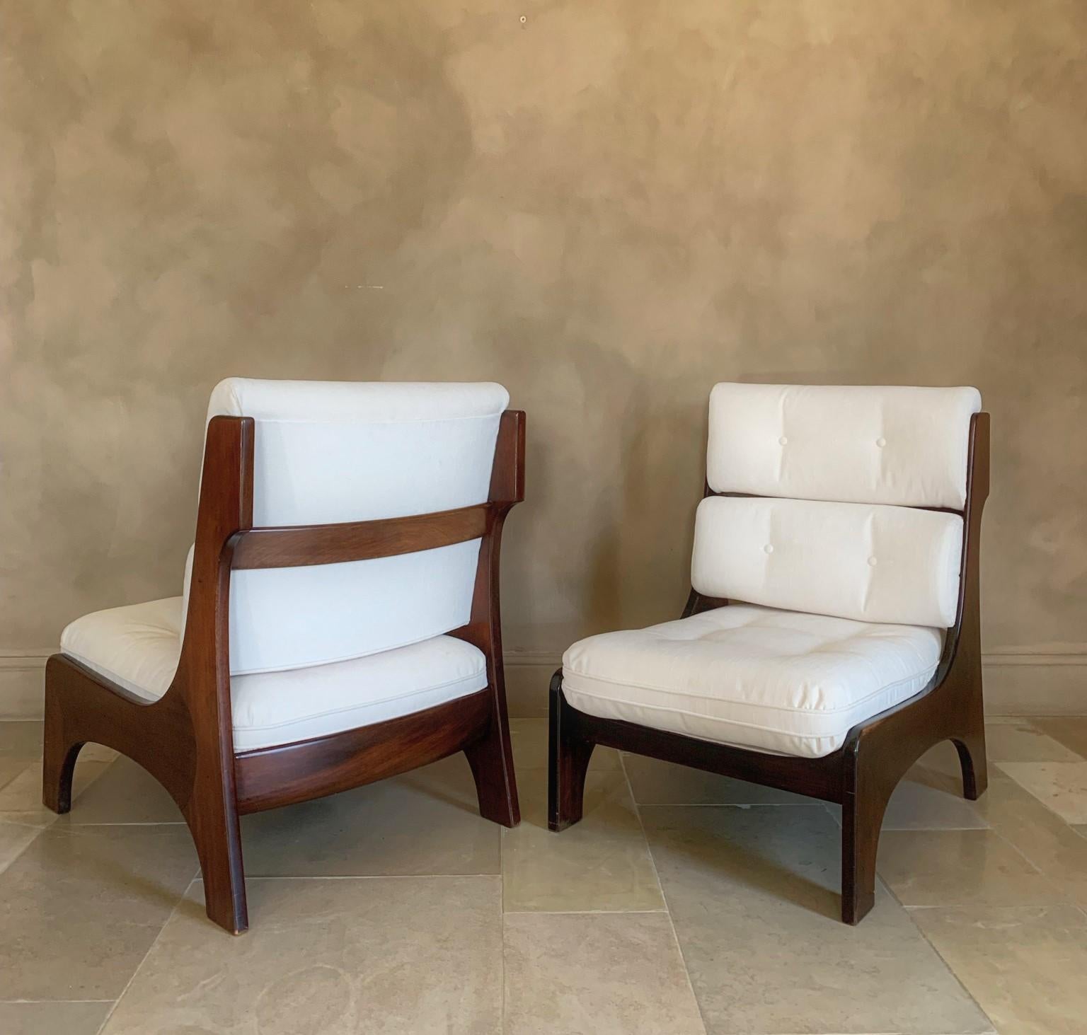 Paar italienische Sessel ohne Armlehne im Vintage-Stil, 1960er Jahre (Italienisch) im Angebot