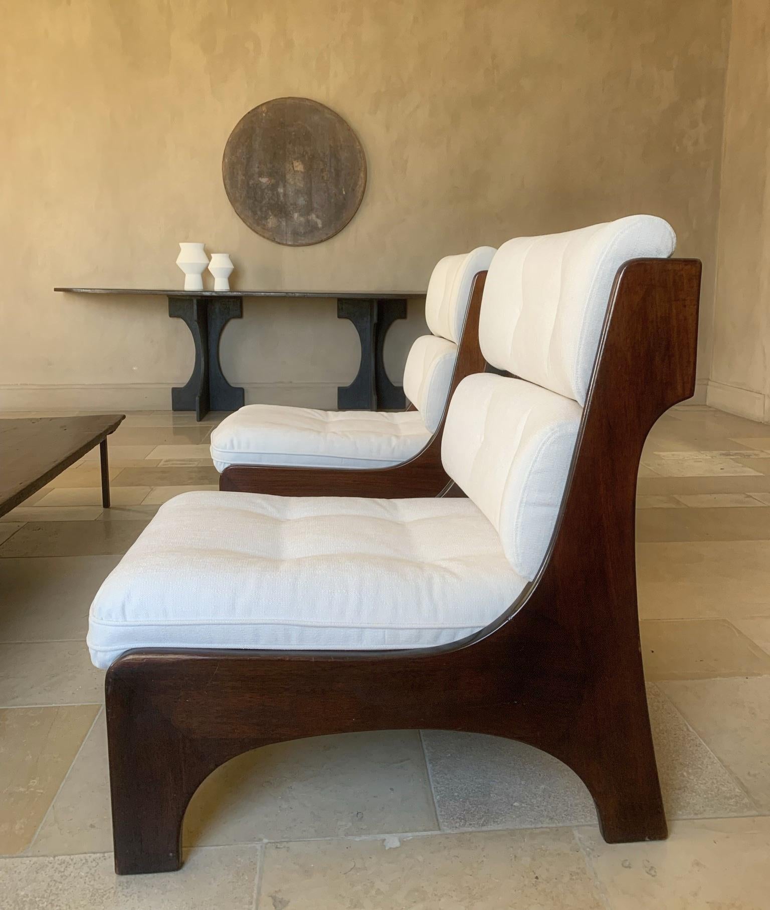 Paar italienische Sessel ohne Armlehne im Vintage-Stil, 1960er Jahre im Angebot 1