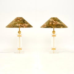 Pair of Vintage Italian Lucite Table Lamps