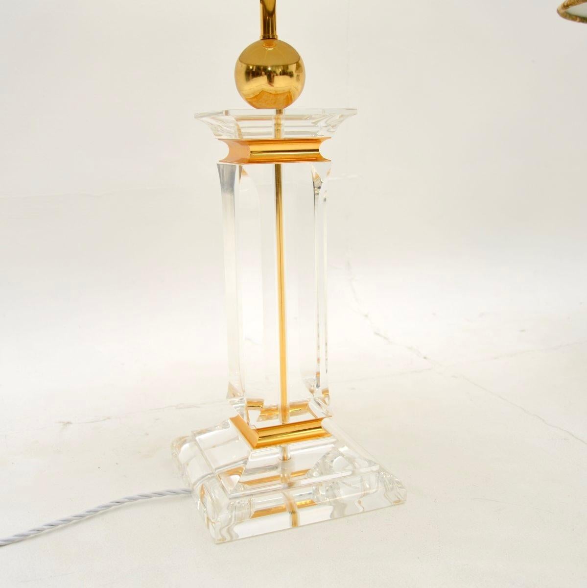 Pair of Vintage Italian Lucite Table Lamps For Sale 2