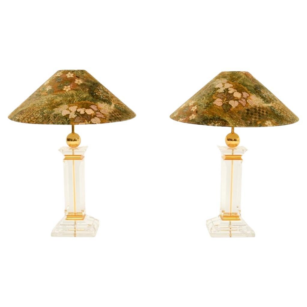 Pair of Vintage Italian Lucite Table Lamps