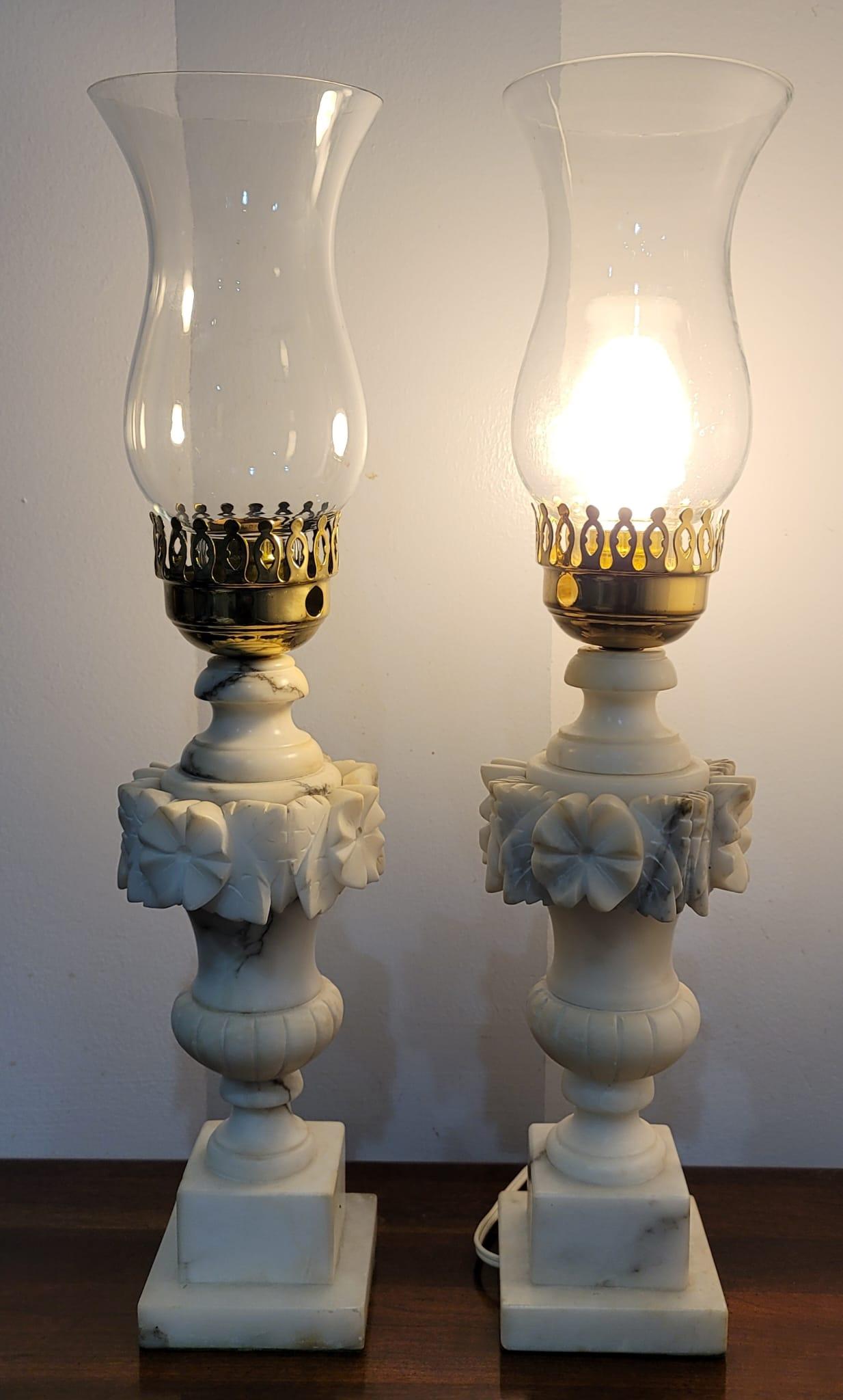 marble lamps vintage
