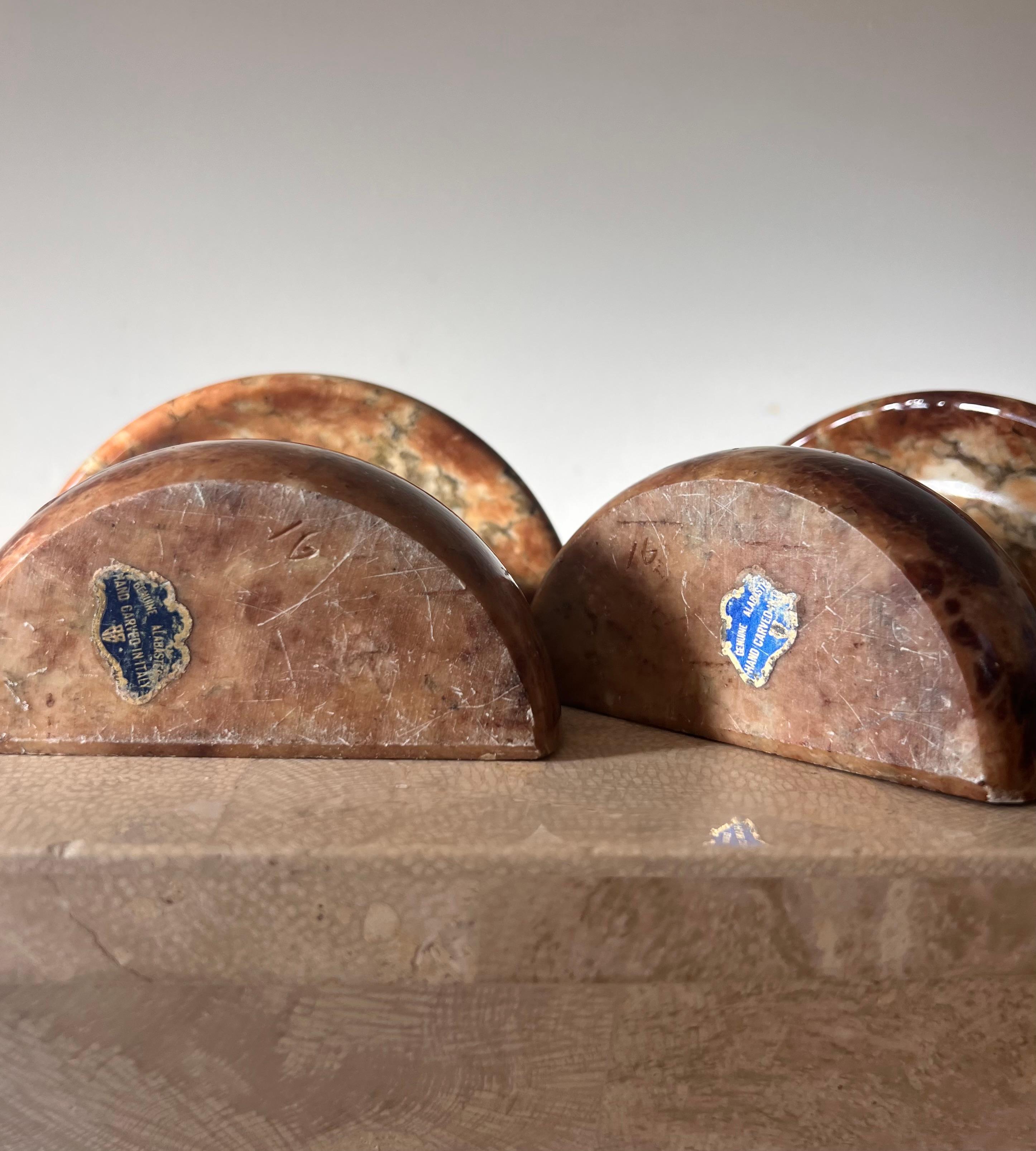 Pair of vintage Italian marble mushroom bookends, 1960s For Sale 2