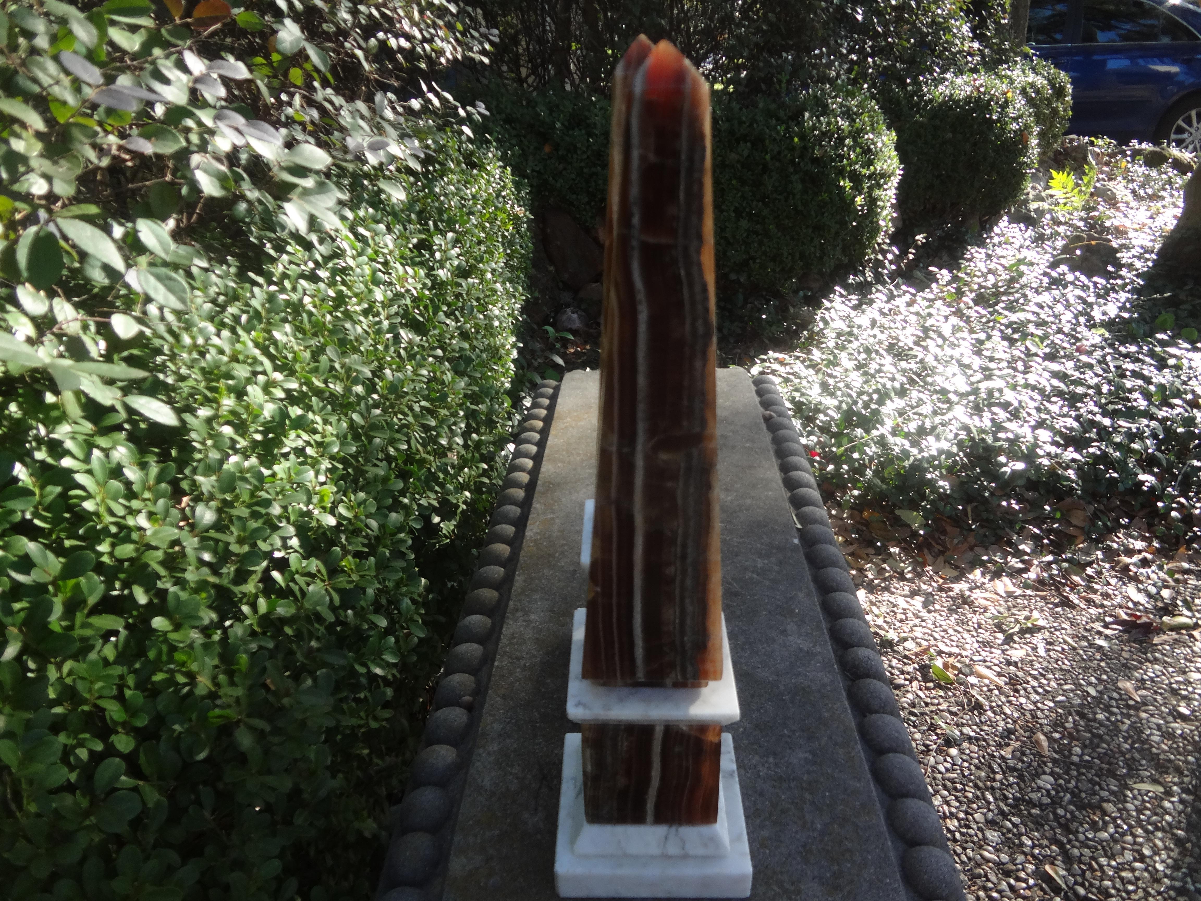 Pair Of Vintage Italian Marble Obelisks 1