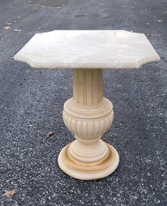 Pair of Vintage Italian Marble Pedestal Side Tables, Circa 1950s
