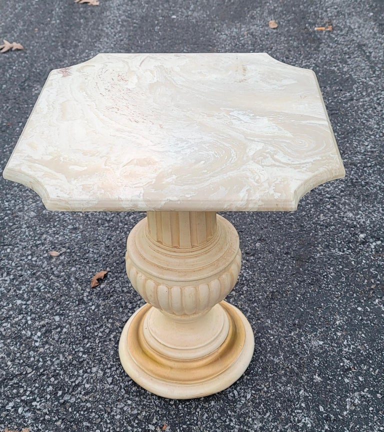 Pair of Vintage Italian Marble Pedestal Side Tables, Circa 1950s For