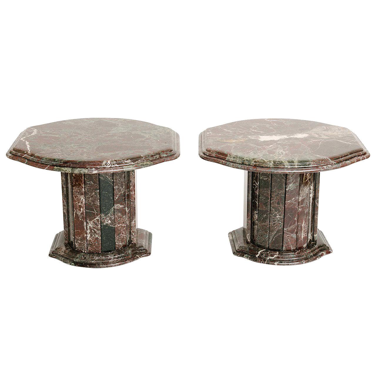 Pair of Vintage Italian Marble Side Tables