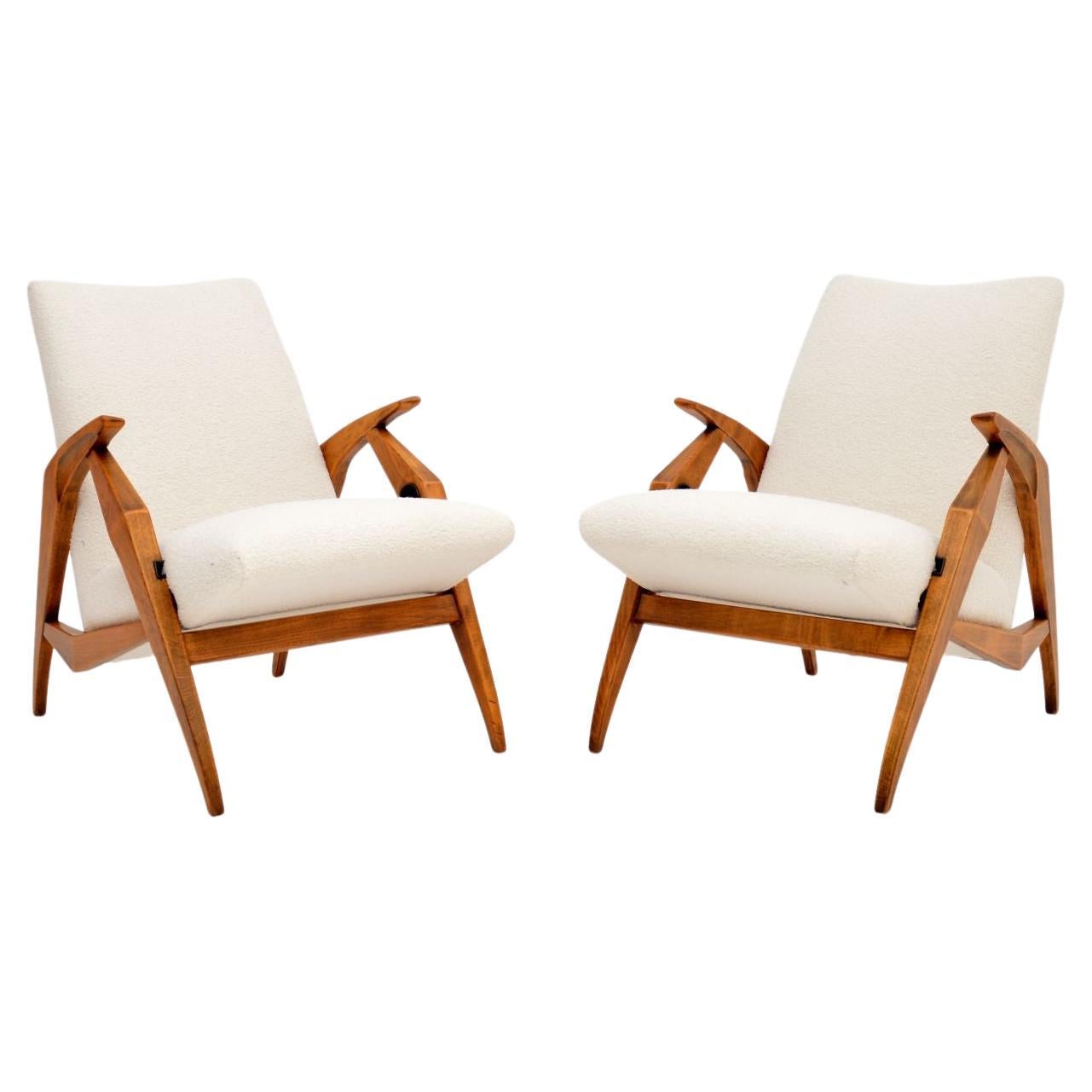 Pair of Vintage Italian Metamorphic Armchairs / Dining Chairs