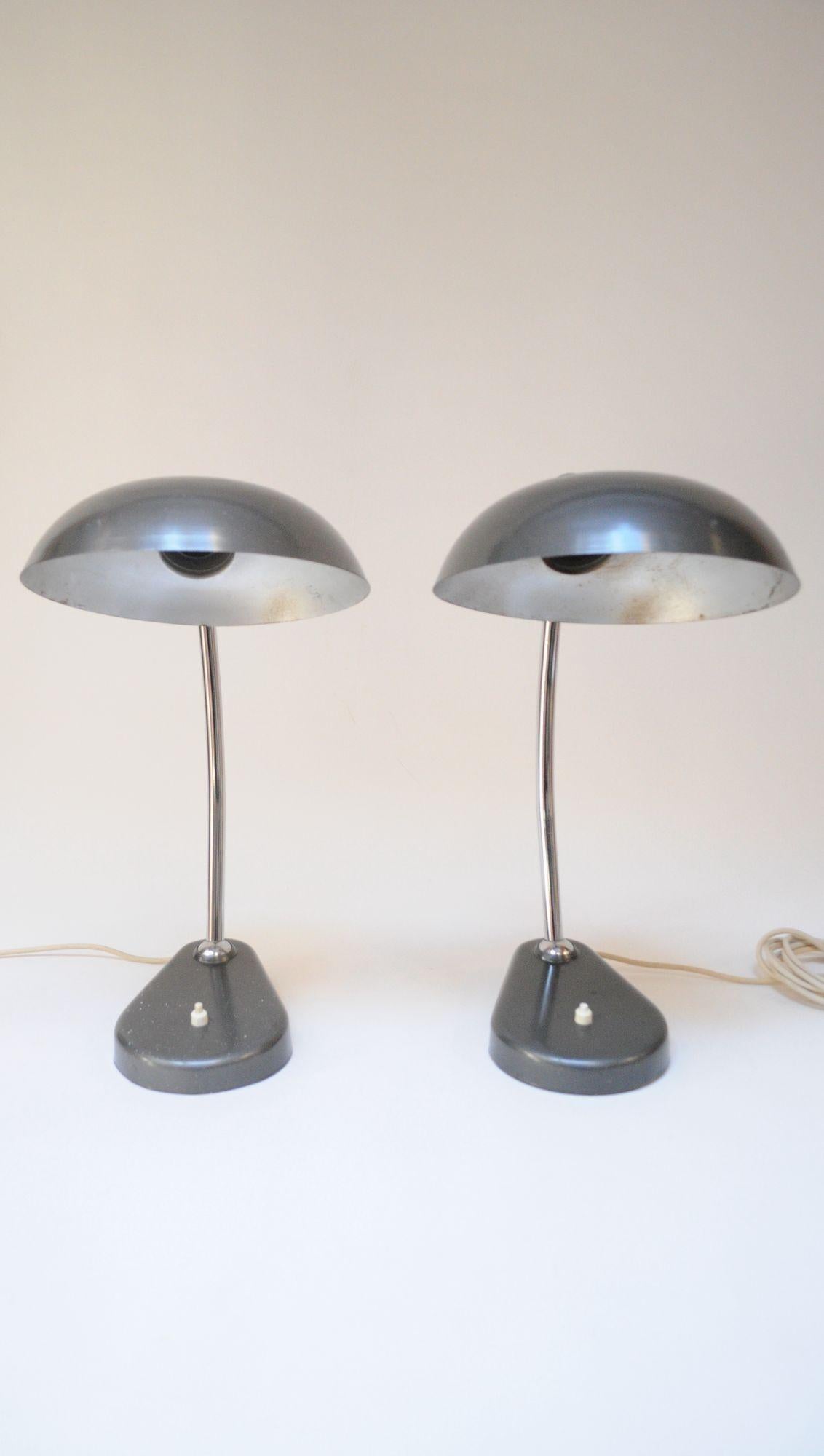 Pair of Vintage Italian Modern Industrial Chromed-Metal Task Lamps by Seminara For Sale 15