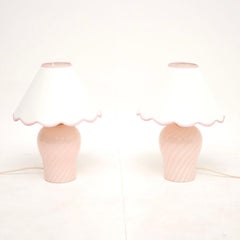 Pair of Vintage Italian Murano Glass Table Lamps by Da Vinci