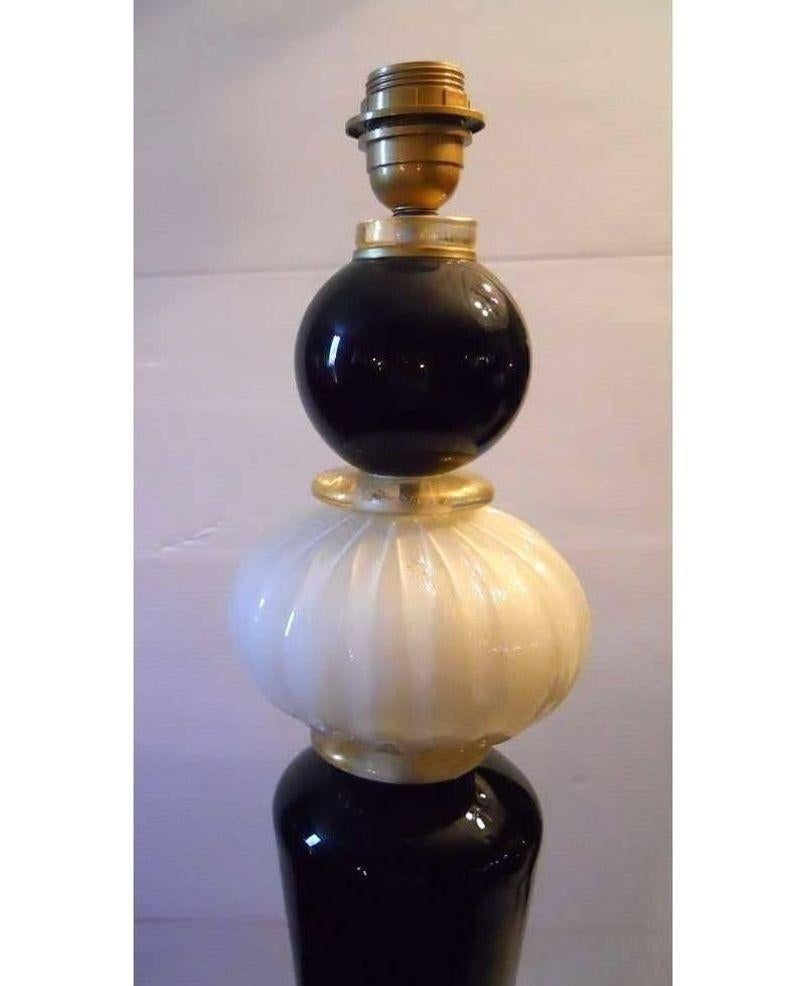 Pair of Vintage Italian Murano Glass Table Lamps 'c. 1960's' In Good Condition For Sale In Los Angeles, CA