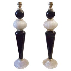 Pair of Vintage Italian Murano Glass Table Lamps 'c. 1960's'