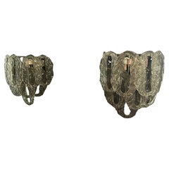 Pair of Vintage Italian Murano Wall Lights, 10 Pulegosi Glasses Pair of Vintage Italian Murano Wall Lights, 10 Pulegosi Glasses