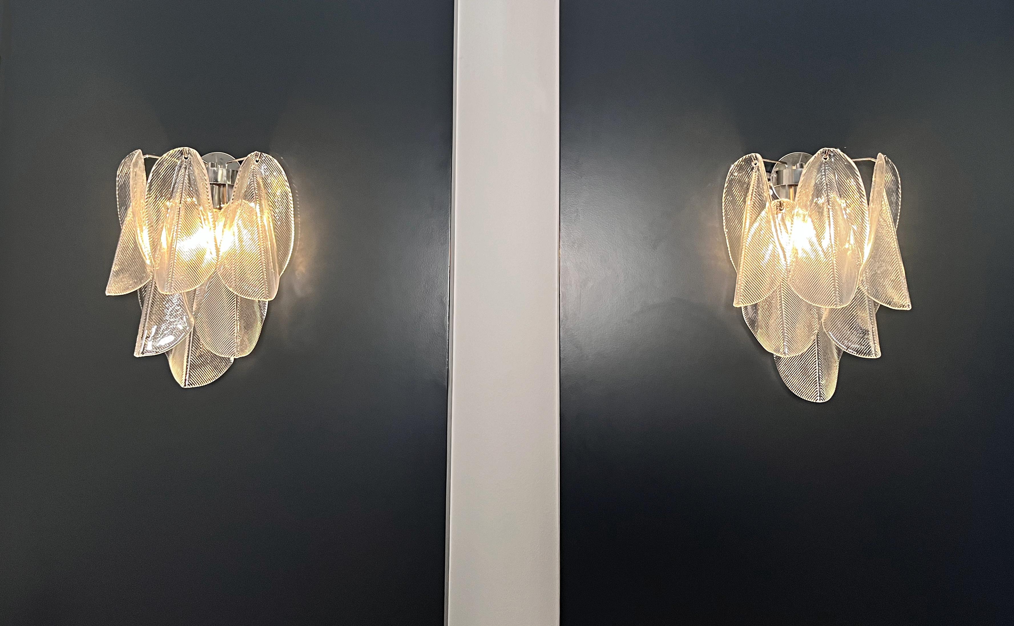 Pair of Vintage Italian Murano wall lights - 12 