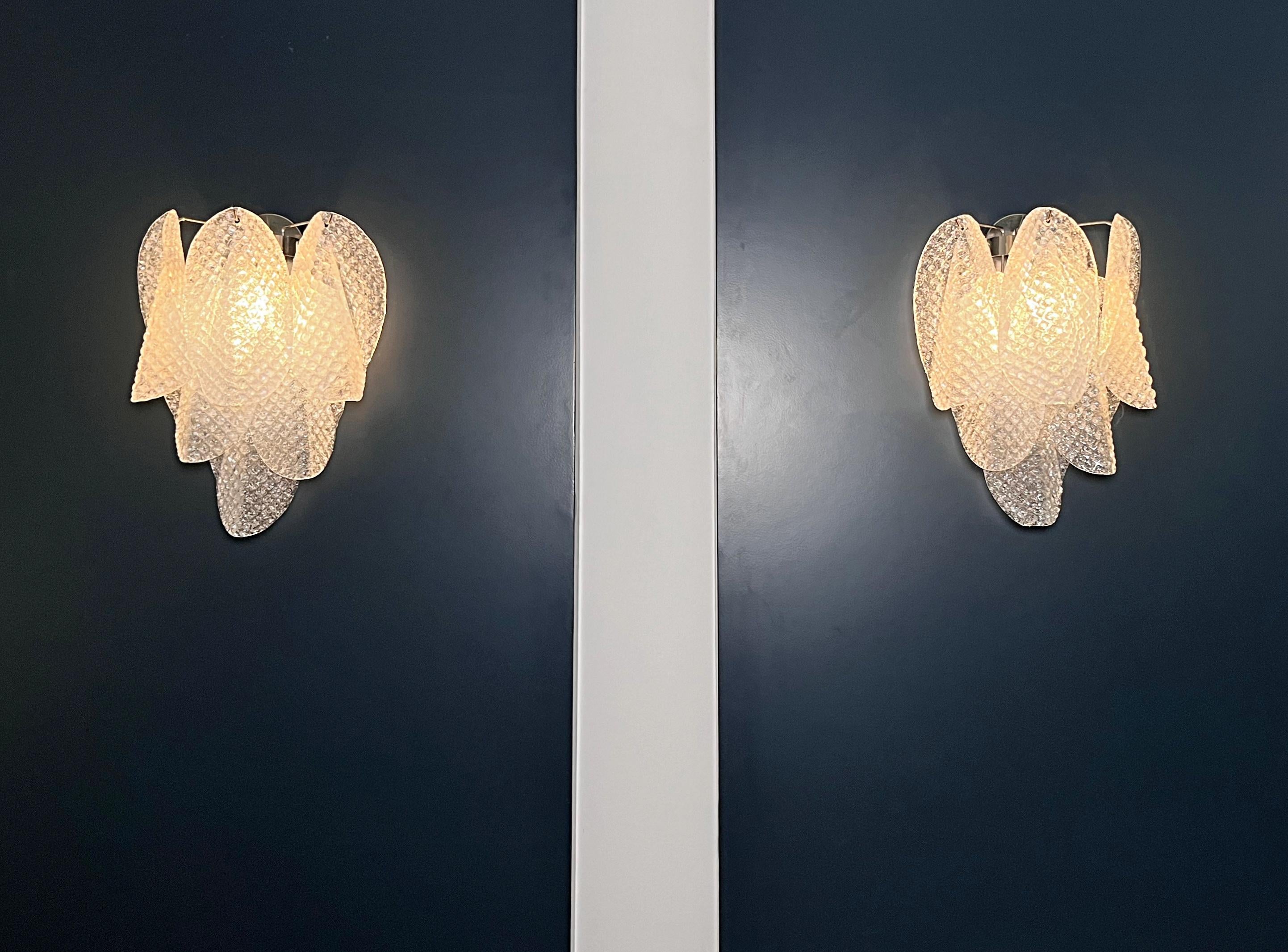 Pair of Vintage Italian Murano wall lights - 12 