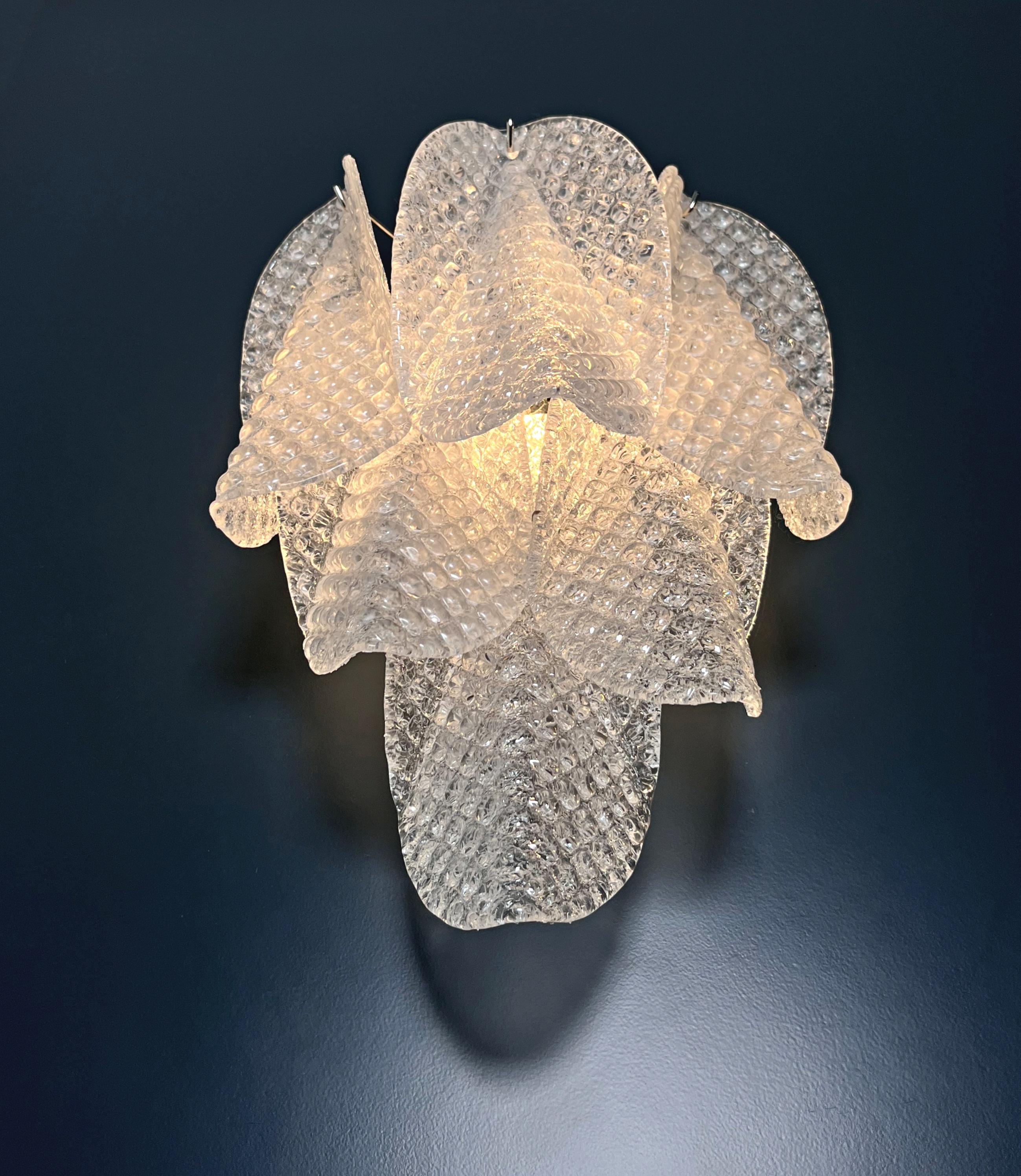 Pair of Vintage Italian Murano wall lights - 12 