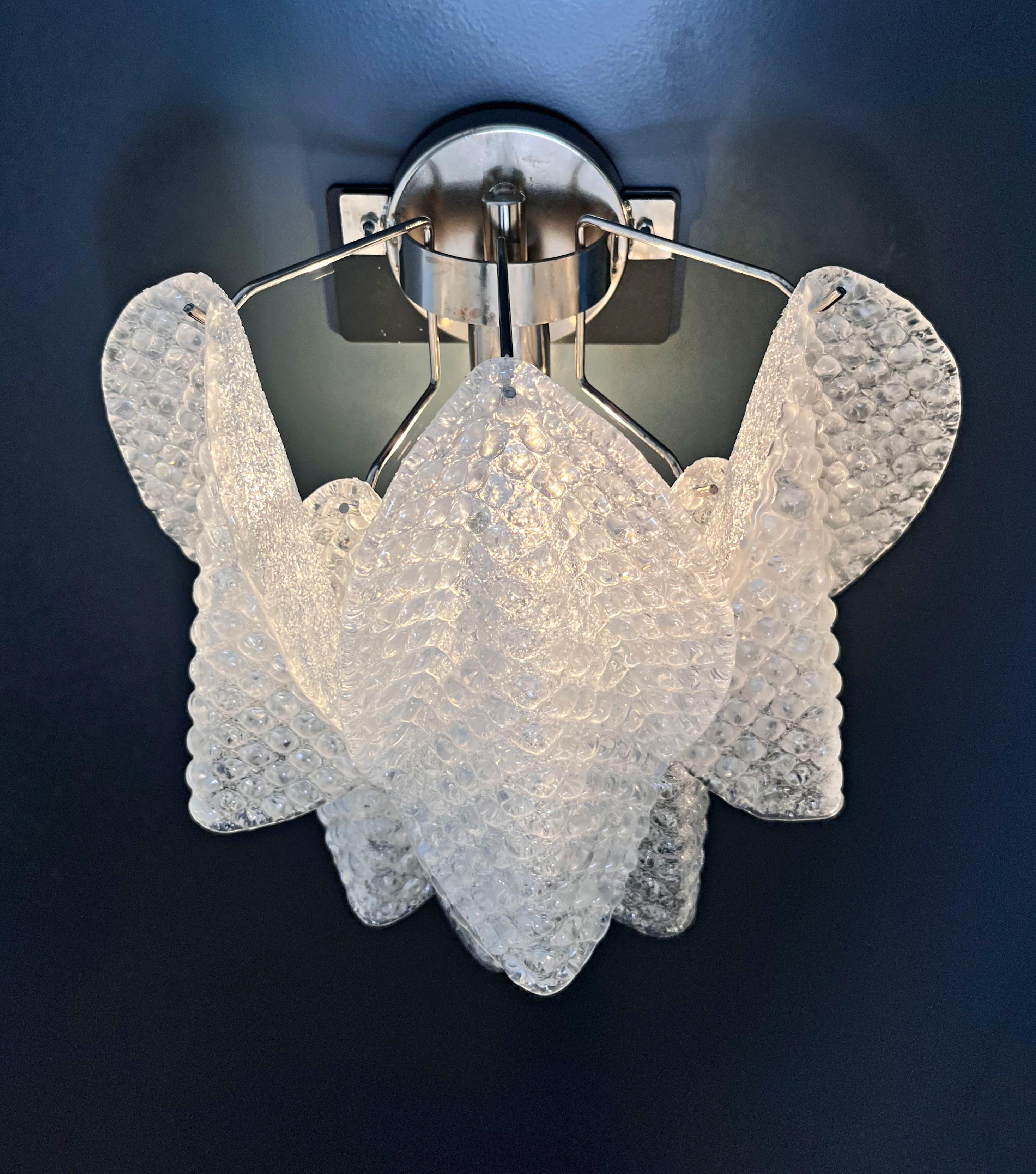 Pair of Vintage Italian Murano wall lights - 12 