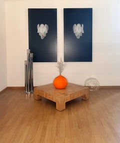 Pair of Vintage Italian Murano wall lights - 12 "rondini" clear grit glass