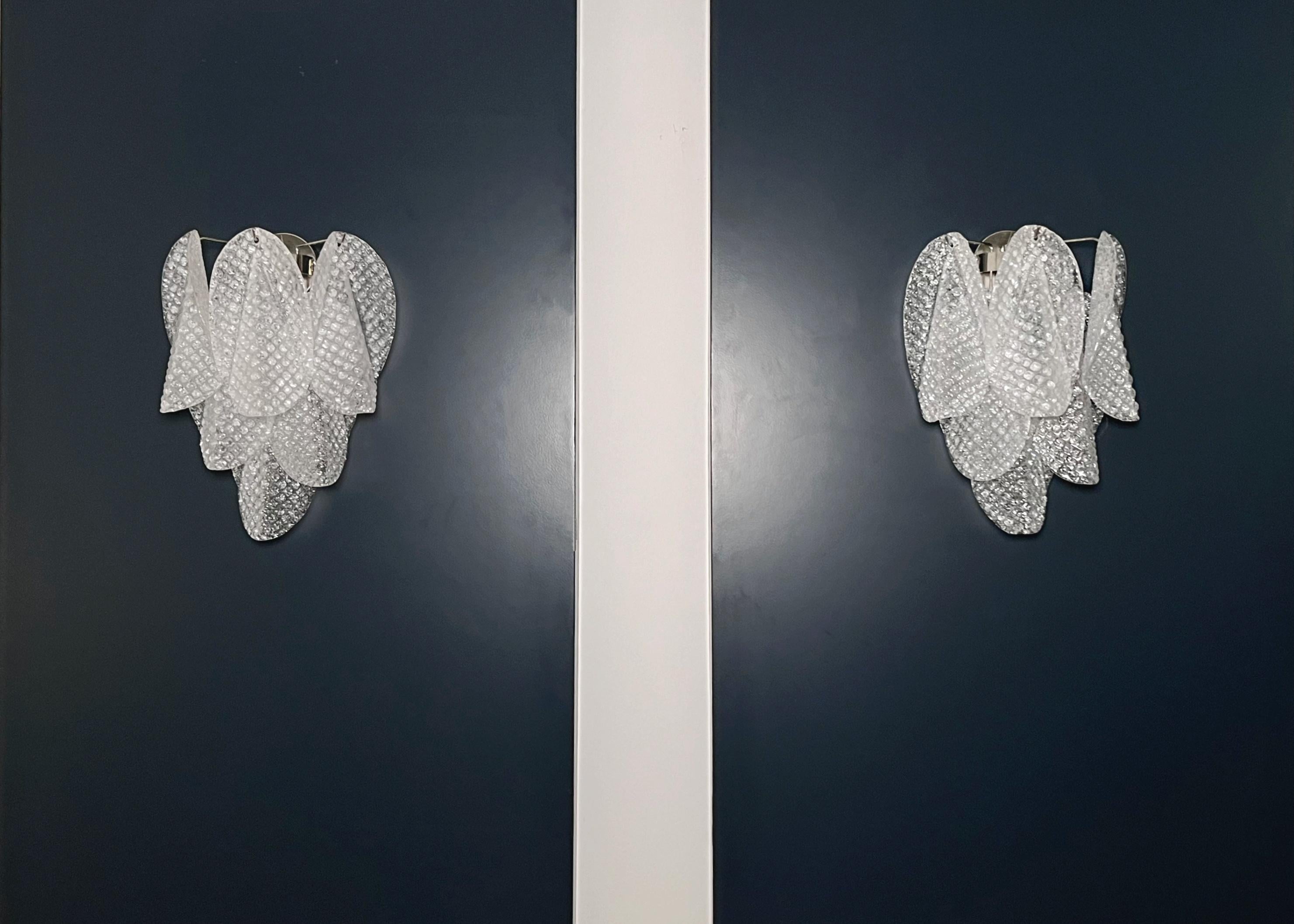 Galvanized Pair of Vintage Italian Murano wall lights - 12 
