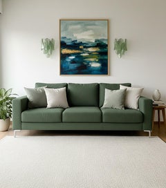 Pair of Vintage Italian Murano wall lights - 12 "rondini" green glass