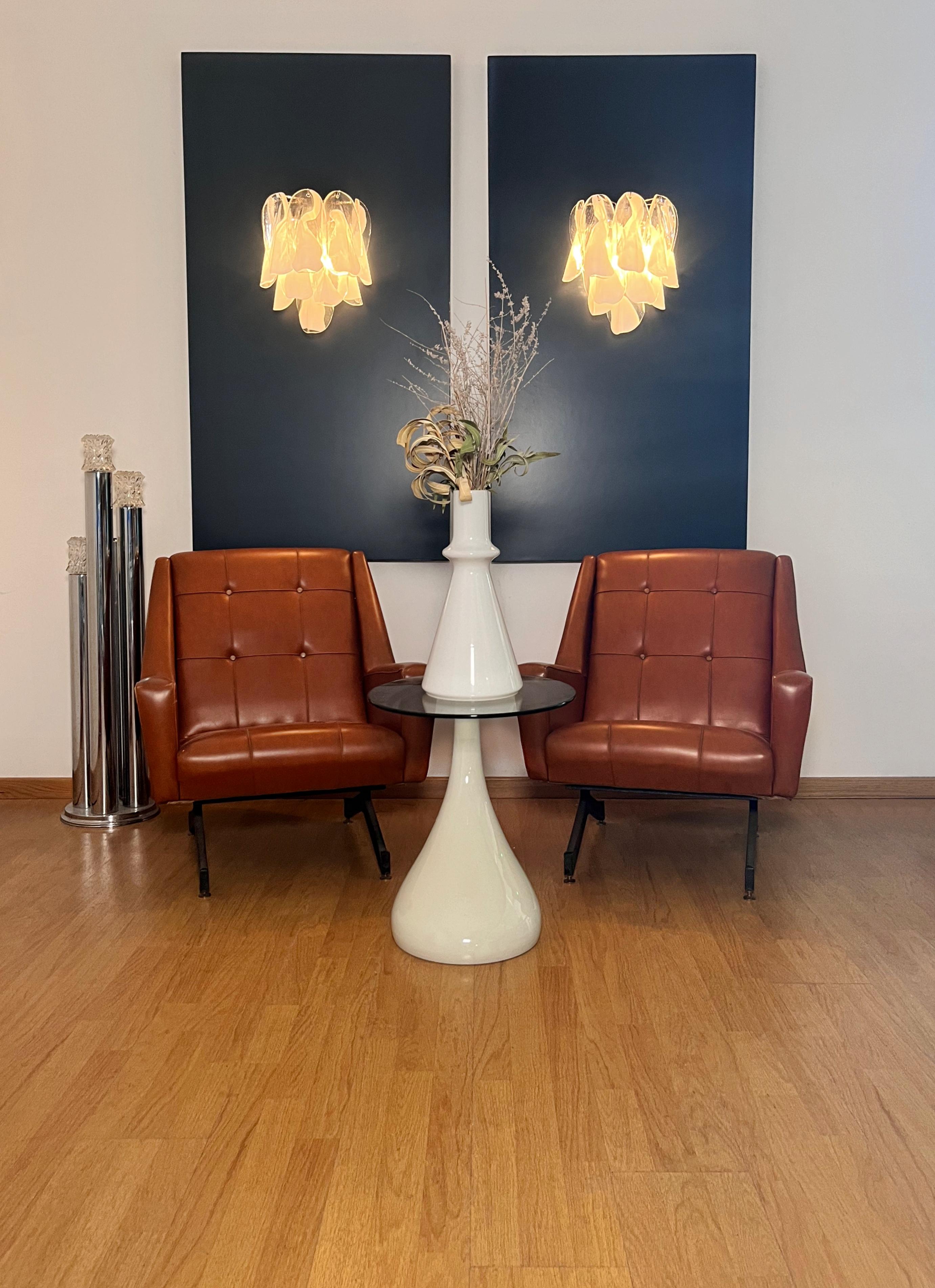 Pareja de apliques Vintage Italianos de Murano -20 de cristal 