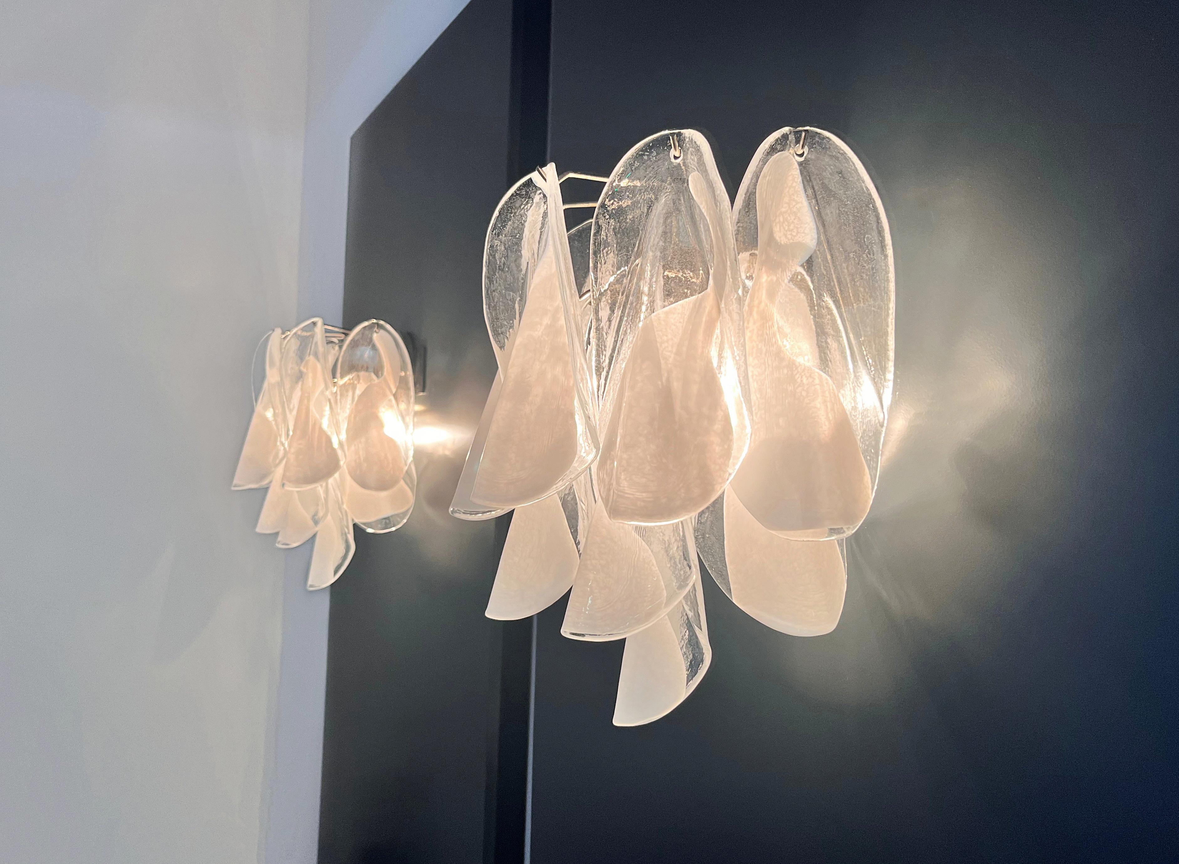 Pareja de apliques Vintage Italianos de Murano -20 de cristal 