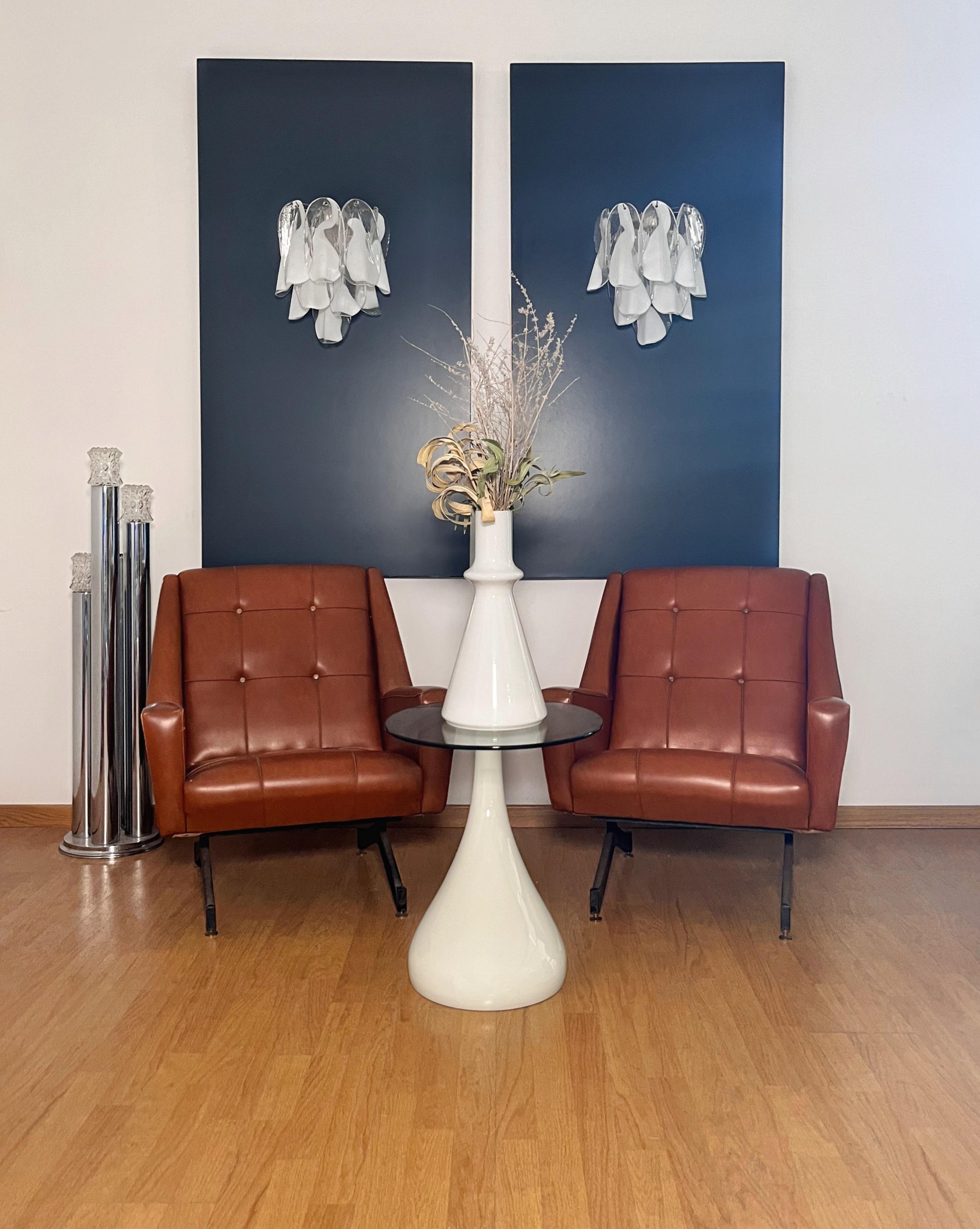 Pareja de apliques Vintage Italianos de Murano -20 de cristal 