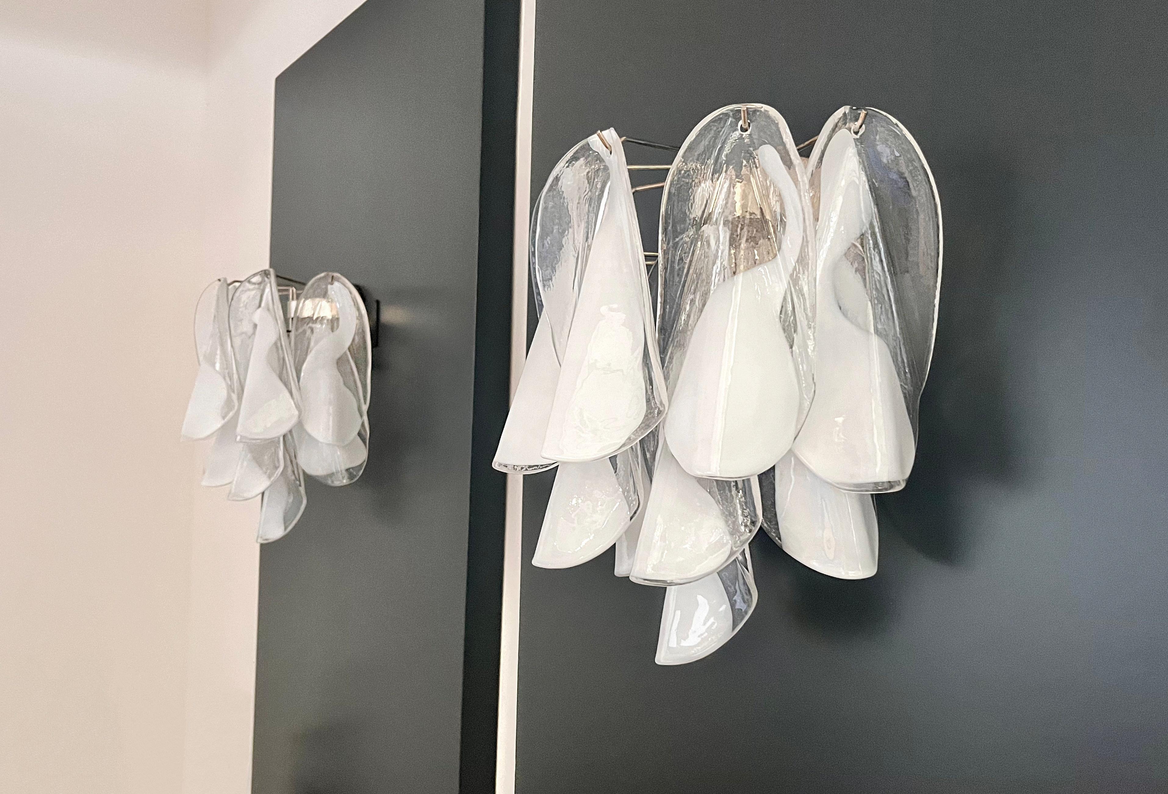 Pareja de apliques Vintage Italianos de Murano -20 de cristal 