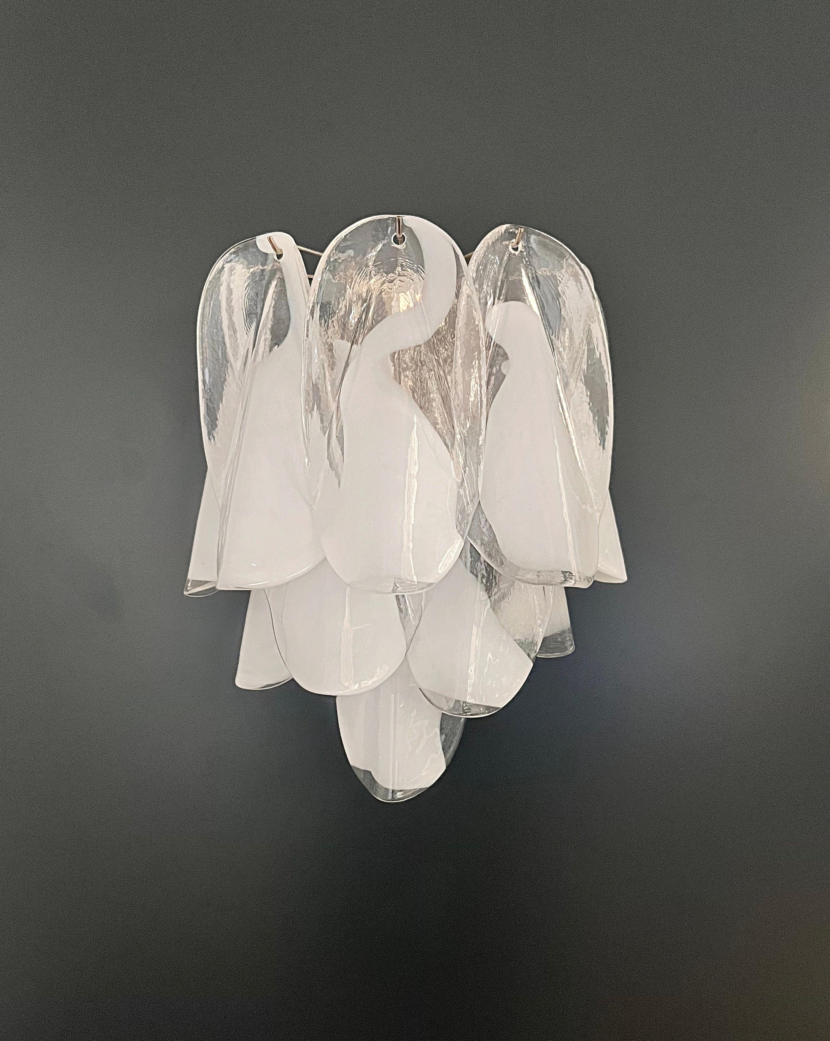 Pareja de apliques Vintage Italianos de Murano -20 de cristal 