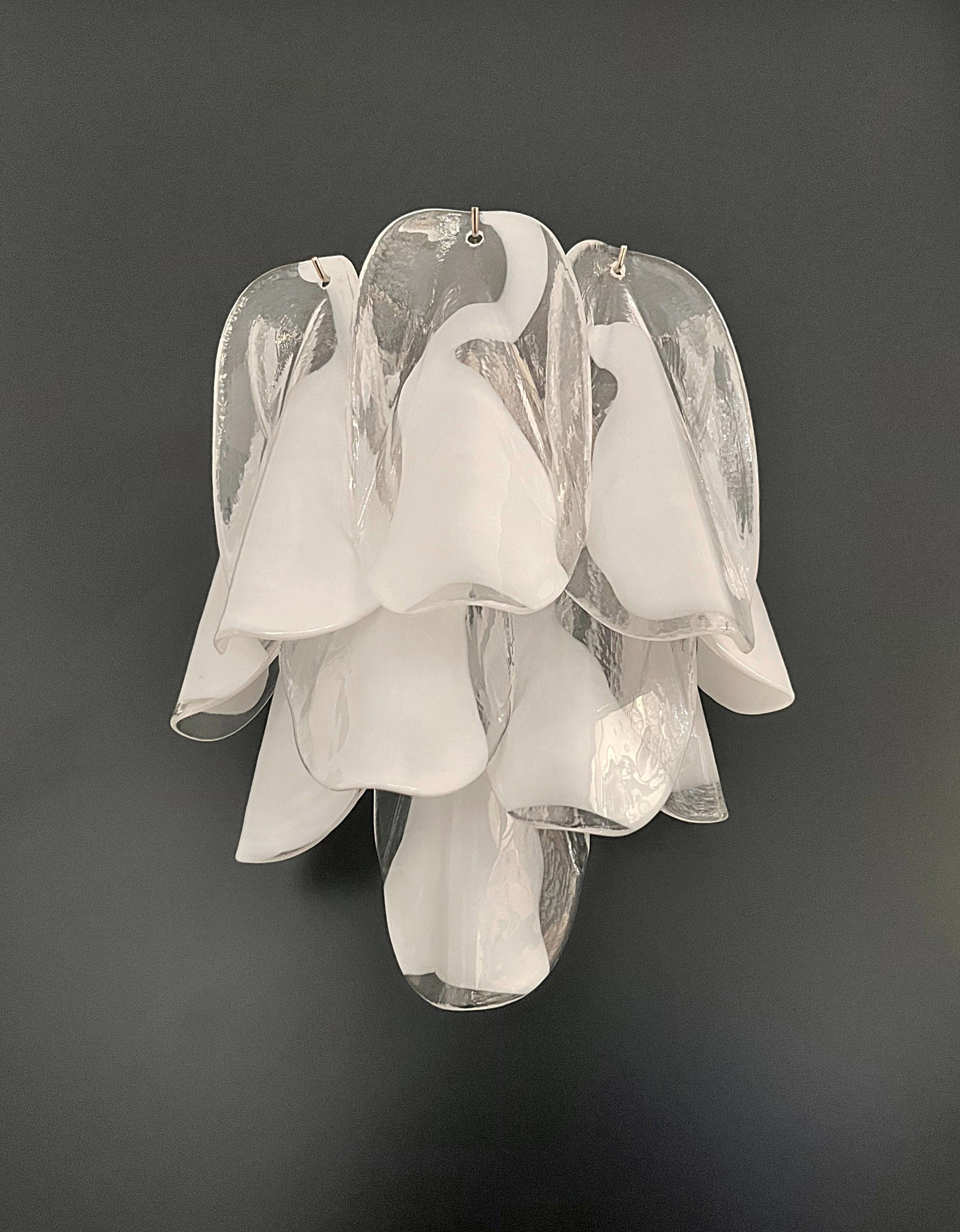 Pareja de apliques Vintage Italianos de Murano -20 de cristal 