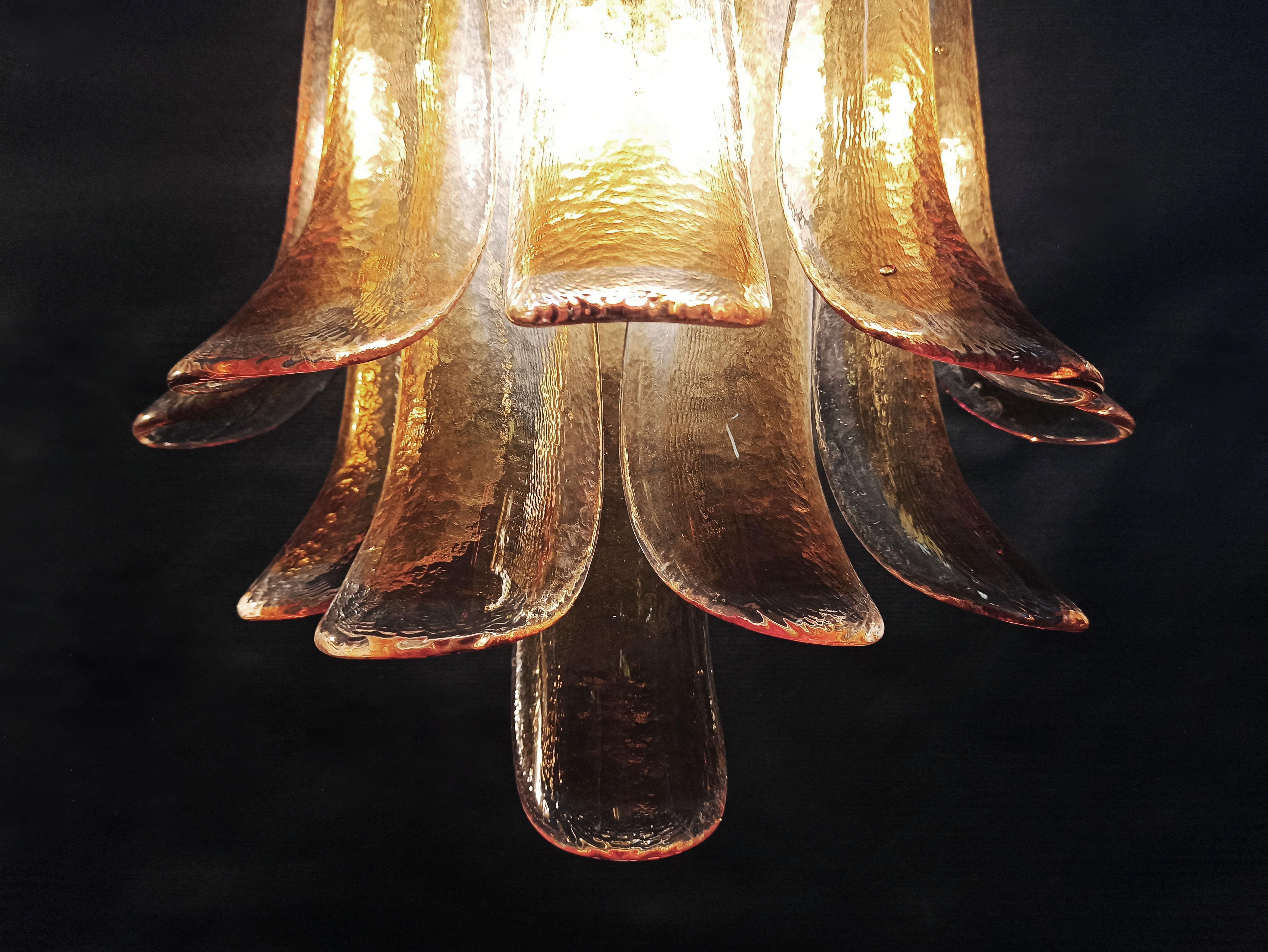 Pair of Vintage Italian Murano Wall Lights, Amber Glass Petals 10