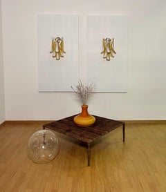 Pair of Vintage Italian Murano wall lights in the manner of Mazzega-caramel lat