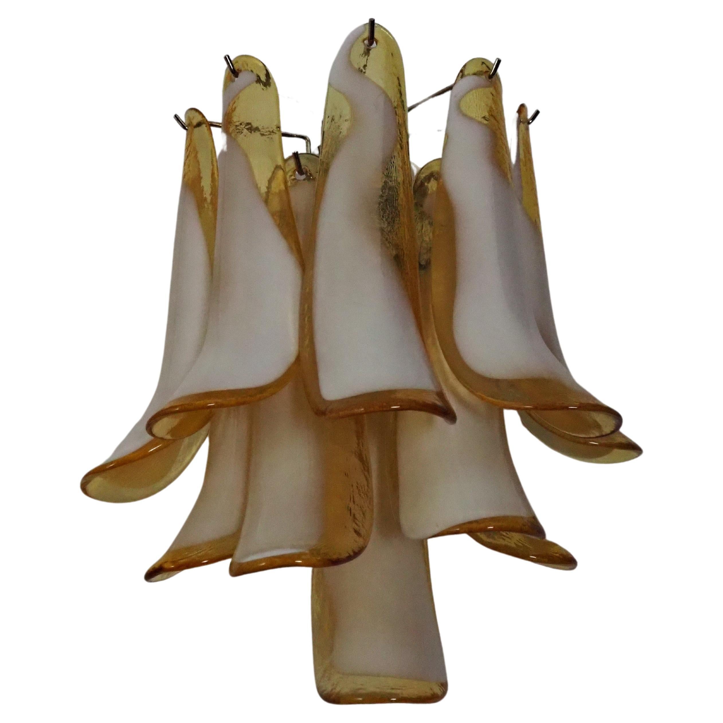 Pair of Vintage Italian Murano Wall Lights in the Manner of Mazzega For Sale